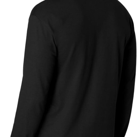 Hanes T Beefy Henley, Men's Cotton Long Sleeve Shirts Sz M & L - Picture 2 of 5